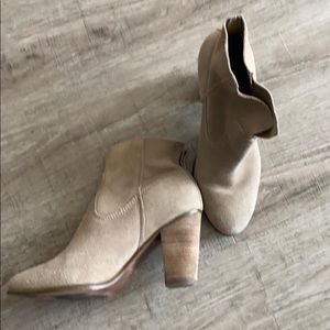 Tan suede booties